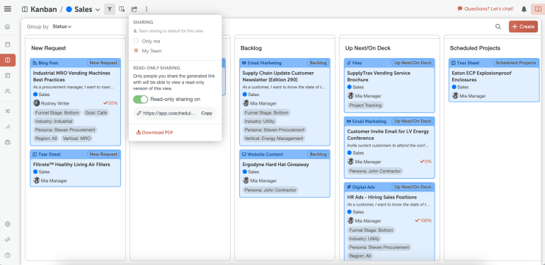 Read-Only Views of Kanban Board